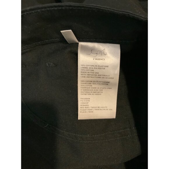 L'Agence Black Chino Tapered Leg Flight Pant NWT $265, Size 29 - Picture 9 of 10